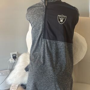 Raiders Gray and Black Performance Hoodie